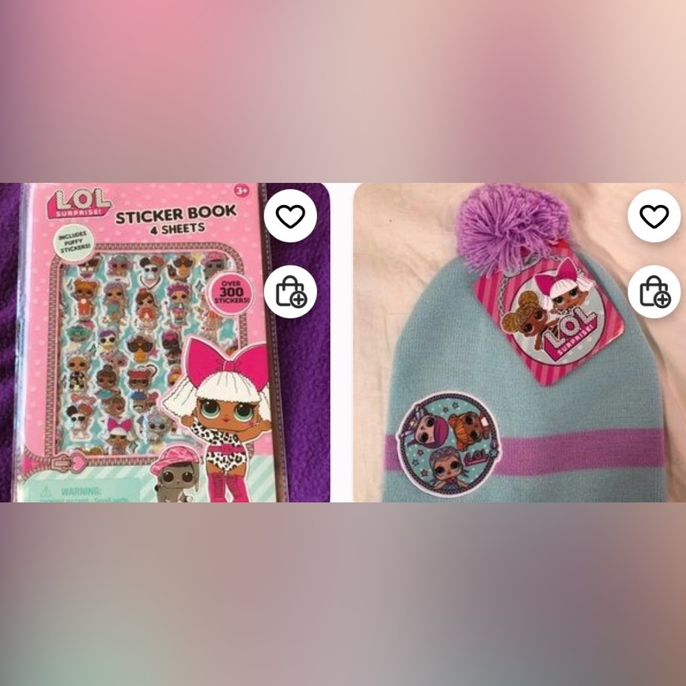 L.O.L. Surprise! Sticker Book and Beanie Set - Pink and Blue